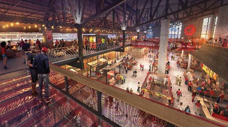 The City of College Park has signed off on an agreement to extend car rental taxes to pay a portion of the proposed $192.5 million renovation of Philips Arena, seen here in this rendering.