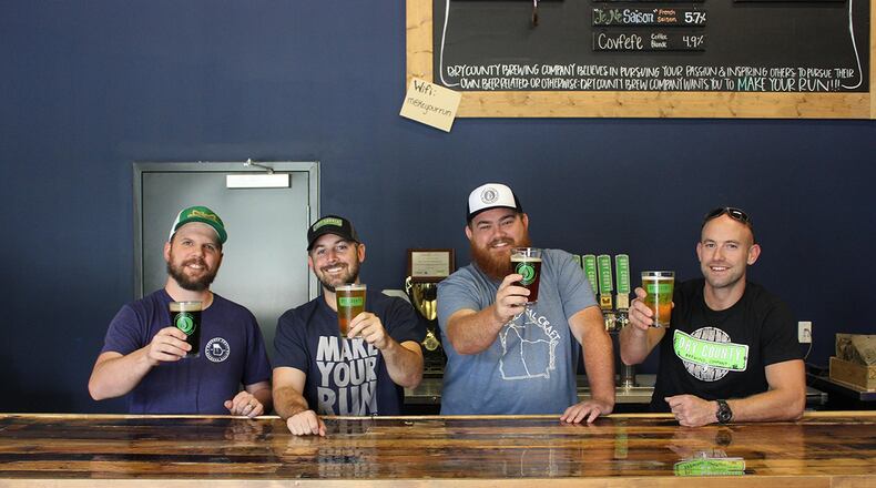 Raise a class to mark the one-year anniversary of the Dry County Brewing Company in Kennesaw. Contributed.