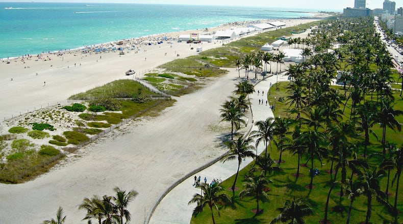 Walk or bike some of the 77 blocks of Miami’s Boardwalk extending from South Pointe Park, through the winding ocean walk on South Beach to North Beach. The 2-mile Central Beach section (21st-46th Street) has a number of nearby cafes and boutiques to stop, shop and people watch. CONTRIBUTED BY BRITT J. ROSEN