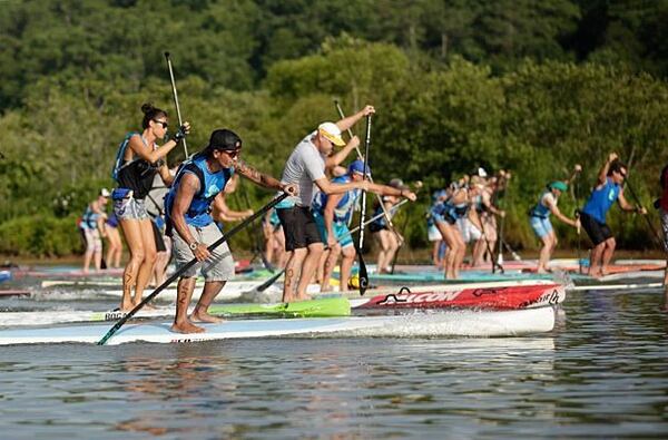 Stand up paddleboarders of all abilities and ages can participate in Sandy Springs' Stand Up for the Hooch.