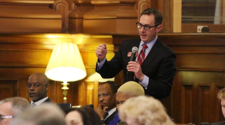 State Rep. David Dreyer, D-Atlanta, speaks at the State Capitol in March. Last week, Dreyer and four colleagues sent a letter to Sterilization Services of Georgia requesting the company halt operations until it could install new emissions controls. EMILY HANEY / AJC