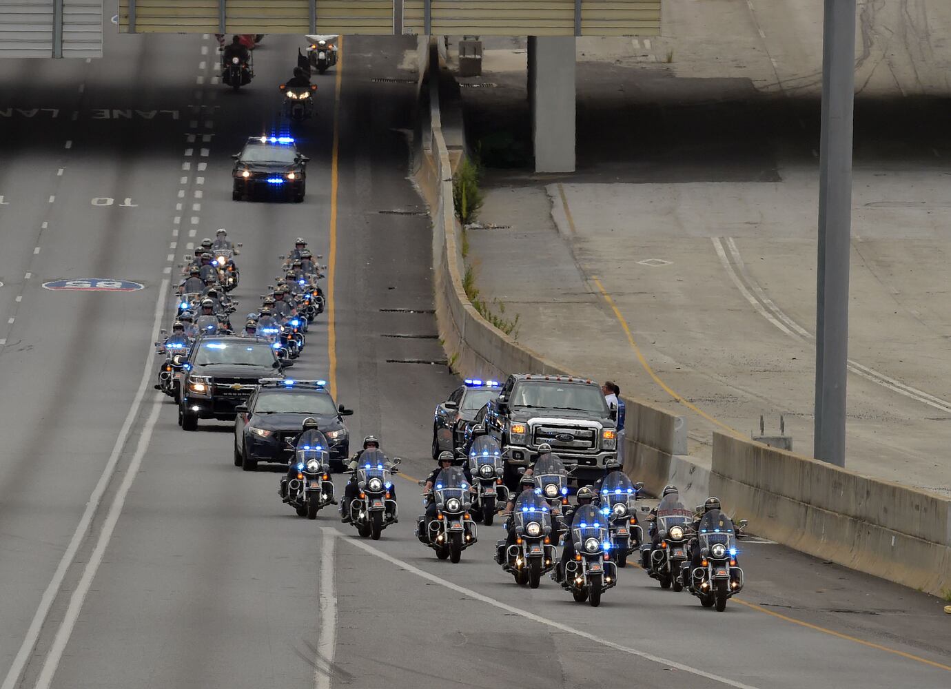 Motorcade for Lance Cpl. Skip Wells
