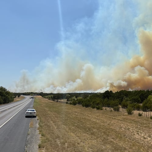 The Ross Fire burns in Palo Pinto County, Texas, on Monday, Aug. 24, 2026. (Texas A&M Forest Service via AP)