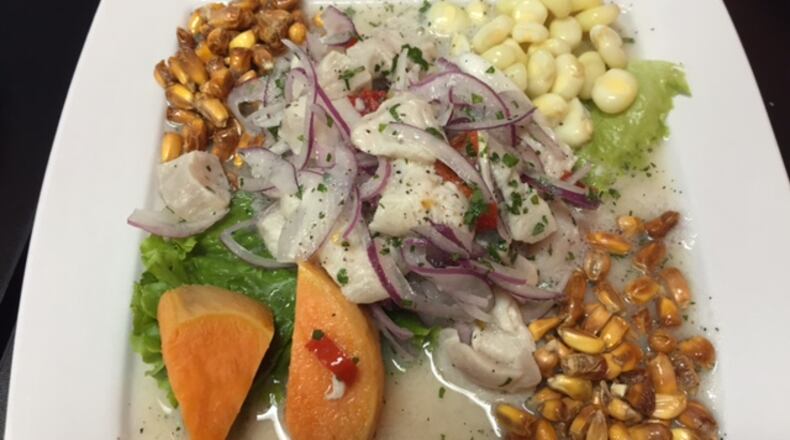 A mahi ceviche has a lovely--and not very street food-ish--presentation. Contributed by Elizabeth Lenhard