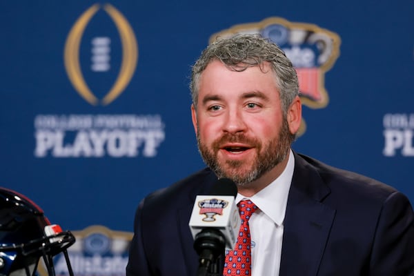 Ole Miss coach Pete Golding gained instant credibility by beating Tulane and Georgia in the College Football Playoff before losing to Miami in the semifinals. (Jason Getz/AJC 2025)