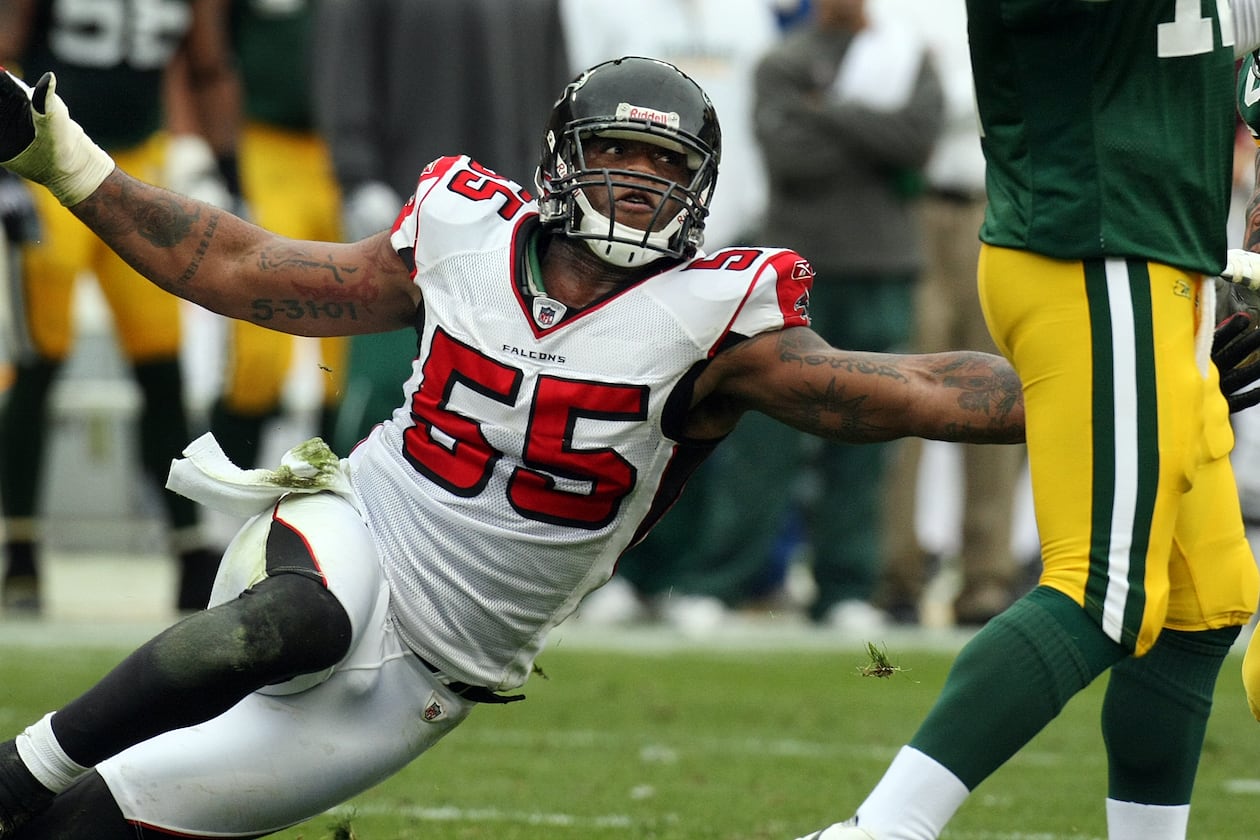 John Abraham finished his illustrious NFL career with 133.5 sacks, many of them while he was in Atlanta. He's still waiting on the NFL Hall of Fame. (AJC 2008)