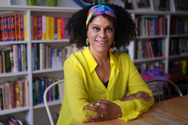 British author and academic Bernardine Evaristo at her home in London, Monday, June 2, 2025. (AP Photo/Kirsty Wigglesworth)