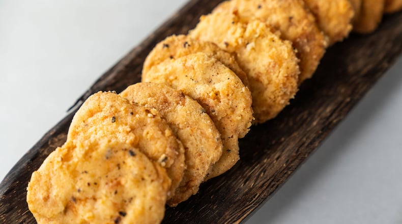 Sharp cheddar cheese wafers. (Courtesy of Callie’s Hot Little Biscuits)