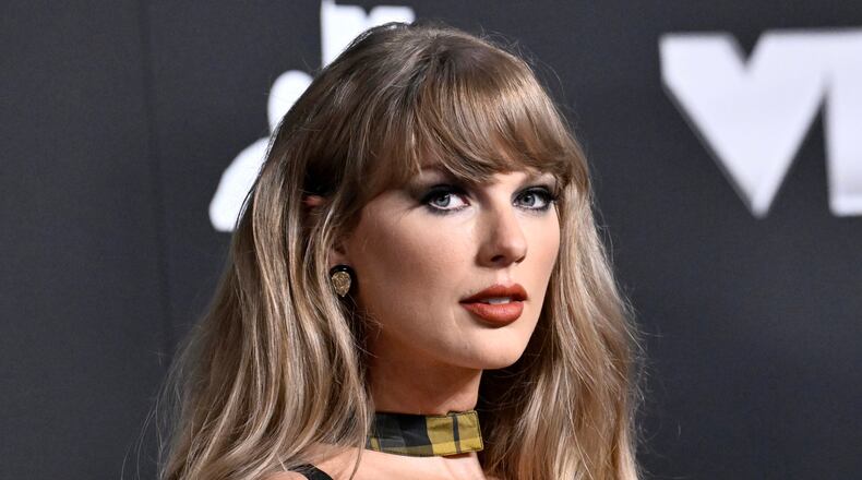 FILE - Taylor Swift appears at the MTV Video Music Awards in Elmont, N.Y., on Sept. 11, 2024. (Photo by Evan Agostini/Invision/AP, File)