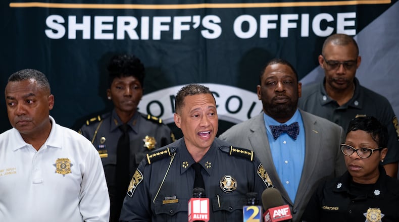 Sheriff Patrick Labat speaks to the media Friday afternoon about the latest death in the Fulton County Jail.