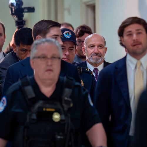 Commerce Secretary Howard Lutnick arrives for a deposition as part of the House Oversight Committee's investigation of convicted sex offender Jeffrey Epstein, at the Capitol in Washington, Wednesday, May 6, 2026. (AP Photo/J. Scott Applewhite)