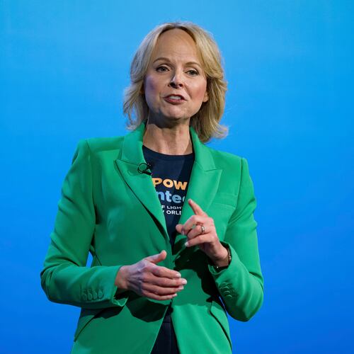 FILE - Points of Light president and CEO Jennifer Sirangelo speaks at the 2025 Points of Light Conference in New Orleans on June 6, 2025. (AP Photo/Matthew Hinton, File)