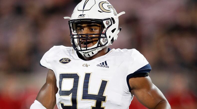 Georgia Tech defensive end Anree Saint-Amour racked up 11 tackles for a loss, 4 sacks and 2 interceptions his senior season.