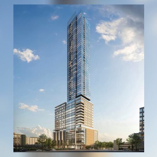 This is a rendering of Rockefeller Group's planned 60-story tower at 1072 West Peachtree St. in Midtown.