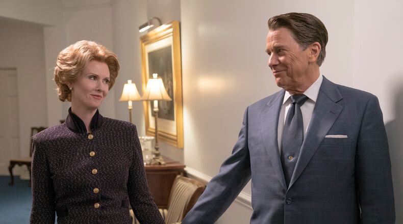 Cynthia Nixon (as Nancy Reagan) and Tim Matheson (as Ronald Reagan) in Killing Reagan. (Photo Credit: National Geographic Channels/ Hopper Stone, SMPSP)