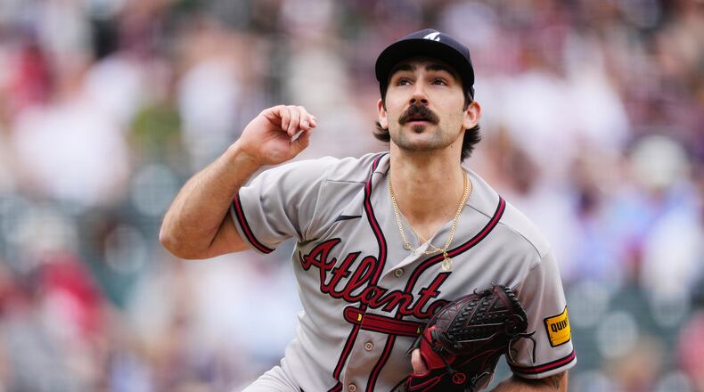 “I’d rather be pitching than hurt, for sure, but I don’t want a participation trophy,” Atlanta Braves starting pitcher Spencer Strider after Sunday's game in Denver. (David Zalubowski/AP)