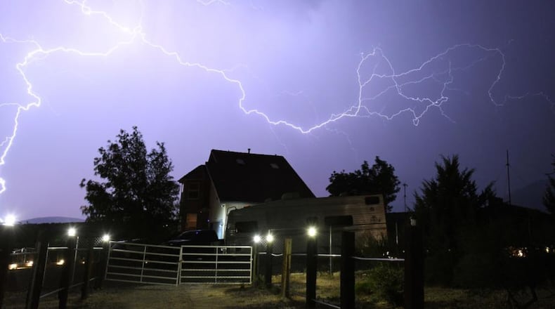 A home was hit by lightning Saturday in Indiana, across the street from a member of the Westfield Fire Department.