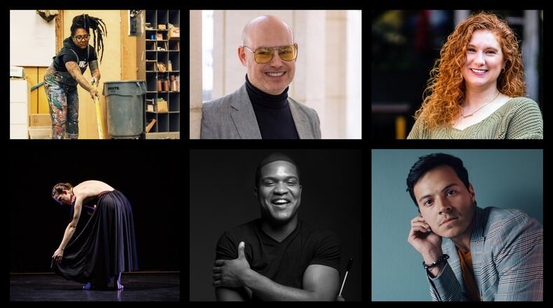 Six Atlanta creatives to watch (clockwise from top left): Charity Hamidullah, Gregory Zinman, Emily McClain, Braian Rivera Jimenez, Jason Ikeem Rodgers and Julianna Feracota.