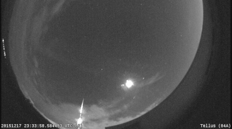 NASA cameras tracked the fireball to an altitude of 17 miles above the town of Locust Grove. (Credit: NASA Meteor Watch Facebook page)