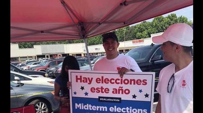 Elton García-Castillo, a student at the University of Georgia, worked last semester helping to register voters for the Georgia Association of Latino Elected Officials. It was one of three jobs he worked to help pay his tuition at the University of Georgia. CONTRIBUTED