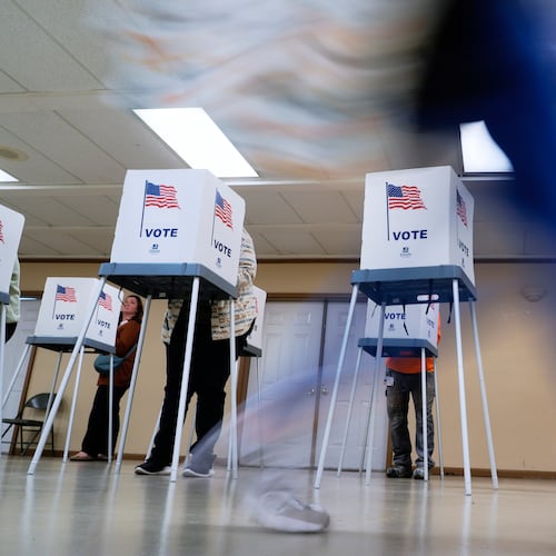 FILE - Voters cast their ballots in Oak Creek, Wis., on Nov. 5, 2024. (AP Photo/Morry Gash, File)