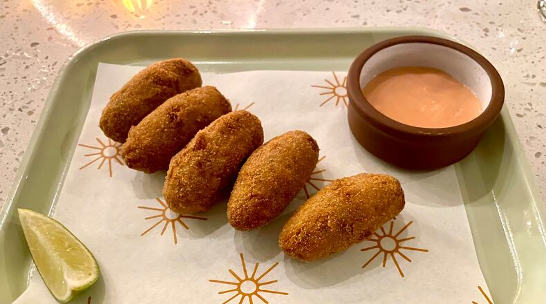 The vegan croquetas de jamón at La Semilla are crunchy and savory. Angela Hansberger for The Atlanta Journal-Constitution
