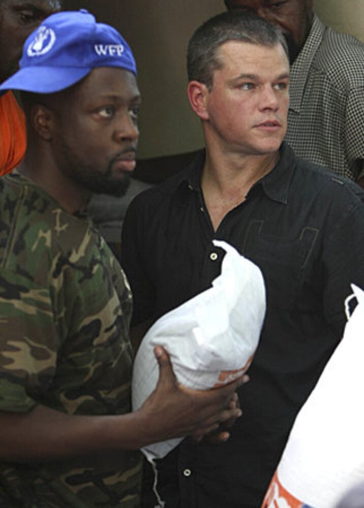 Matt Damon, Wyclef Jean help Haiti