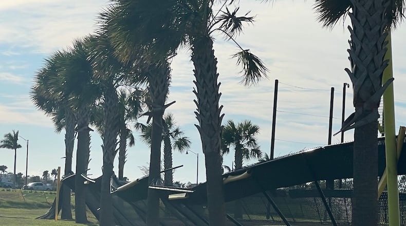 The Braves spring training facility and CoolToday Park in North Port, Fla. was hit with an estimated $10 million in damage from Hurricane Ian, a Category 4 storm, in September.