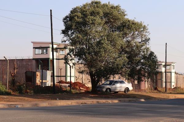 A guard tower at Matsapha Correctional Complex is seen in Matsapha, near Mbabane, Eswatini, Thursday July 17, 2025. (AP Photo)
