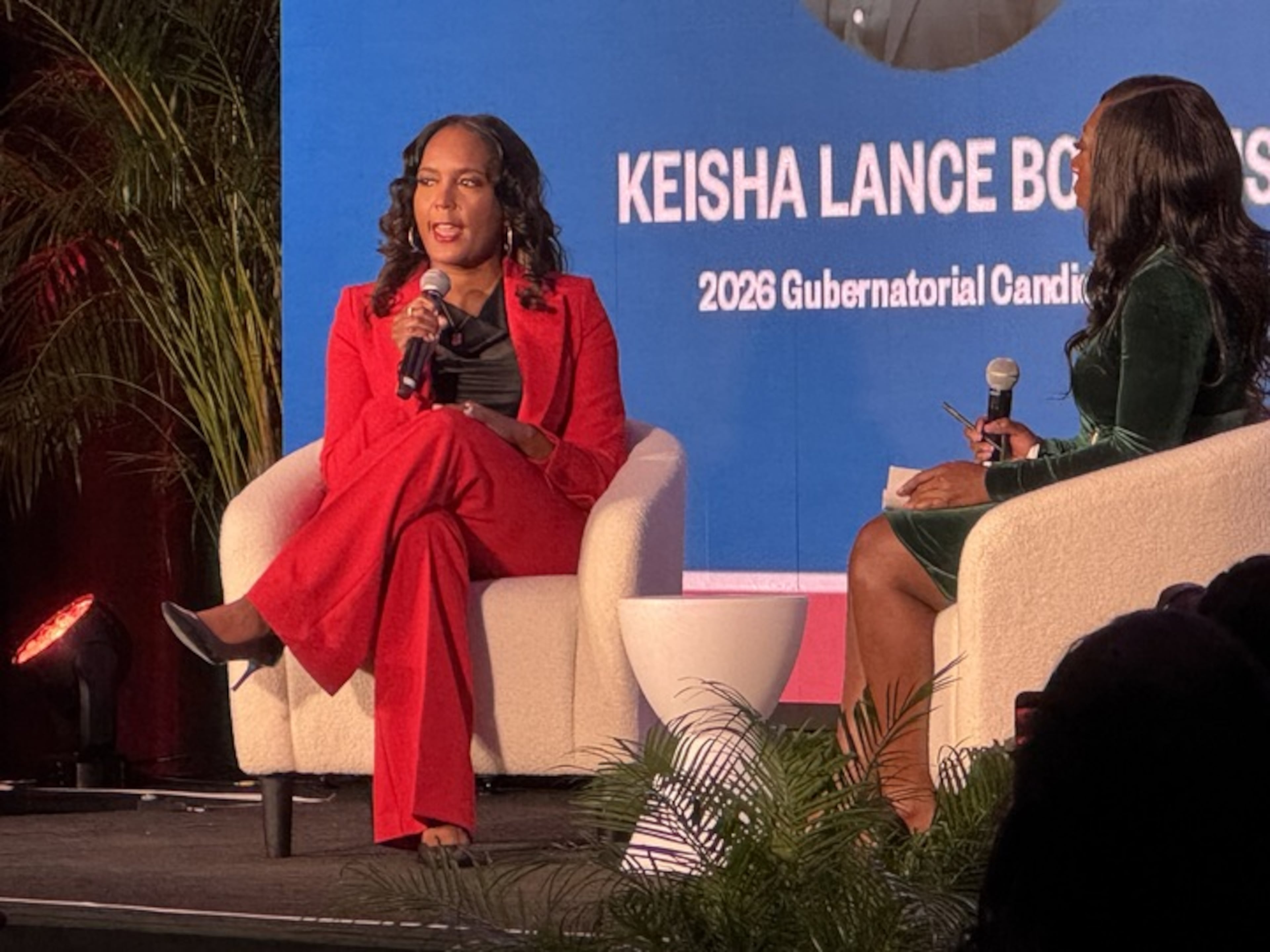 Democratic gubernatorial candidate Keisha Lance Bottoms spoke at the Politically Georgia forum in Atlanta on Wednesday. (Adam Beam/AJC)