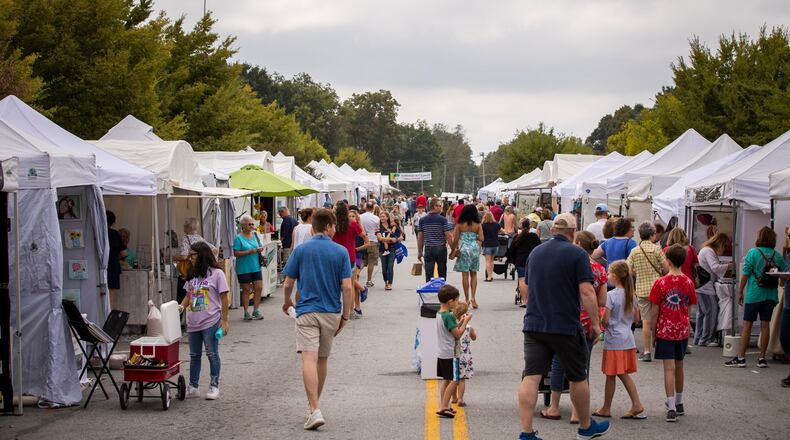 “Would you attend?” Norcross seeks public input on fall event attendance. Shown here: the 2019 Norcross Art Splash & Wine Festival (Courtesy City of Norcross)