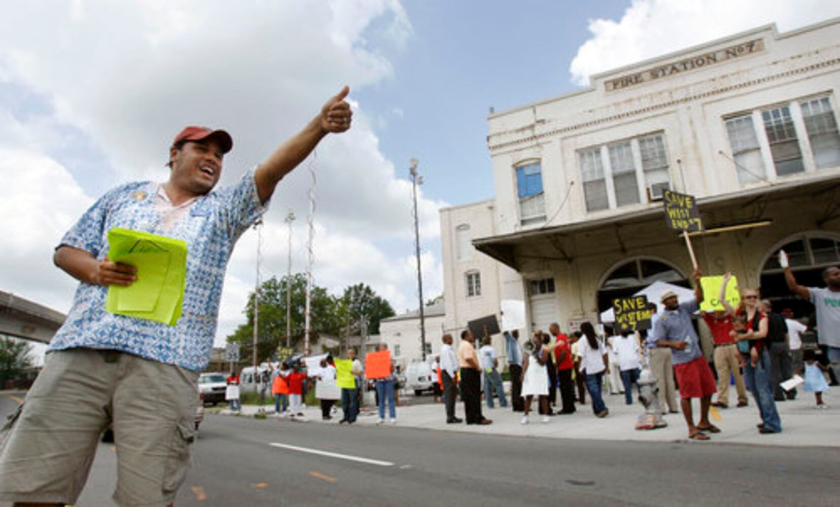 Fire station closing protested