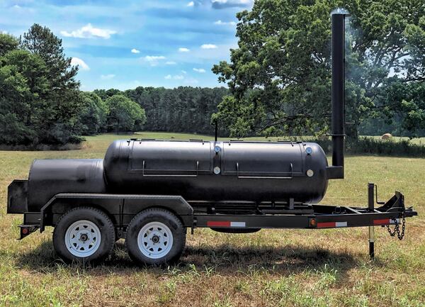 Brian Ingle built his own smoker out of propane tanks that he uses to smoke meat for Broken Oak BBQ. / Courtesy of Broken Oak BBQ