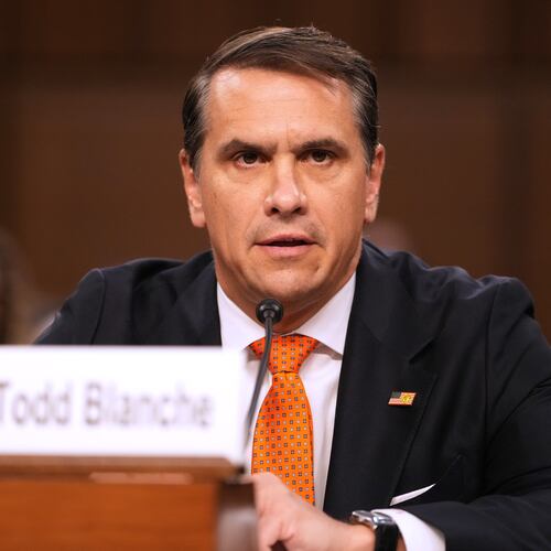 Acting Attorney General Todd Blanche appears before the Senate Judiciary Committee on Capitol Hill in Washington, Wednesday, July 15, 2026. (AP Photo/Mark Schiefelbein)