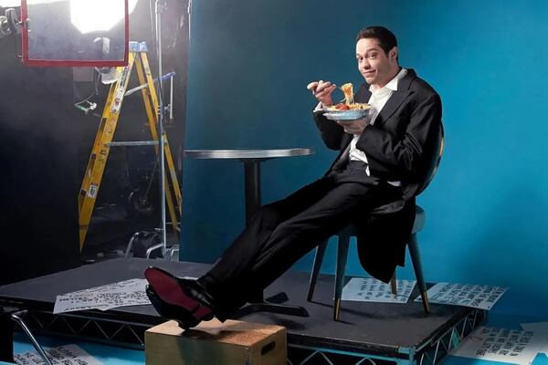 Former "Saturday Night Live" cast member Pete Davidson came back to host and received the "bumper" photo treatment. He's in the book "The Art of the SNL Portrait." (Handout)
