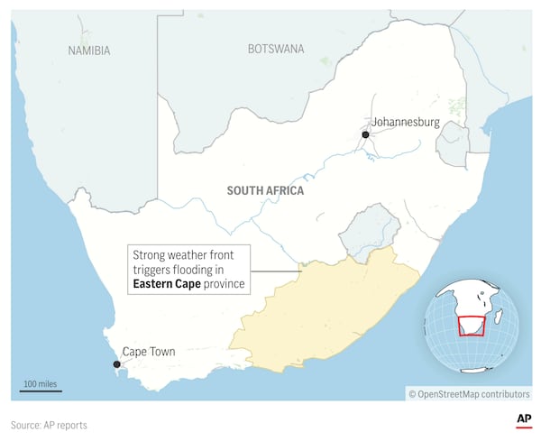 Dozens of people are confirmed dead after storm-induced flooding swept though one of South Africa's poorest provinces. (AP Digital Embed)