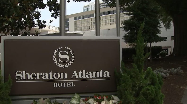 The downtown Atlanta Sheraton Hotel where three people possibly caught Legionnaires' disease. The Georgia Department of Health closed the hotel until further notice.