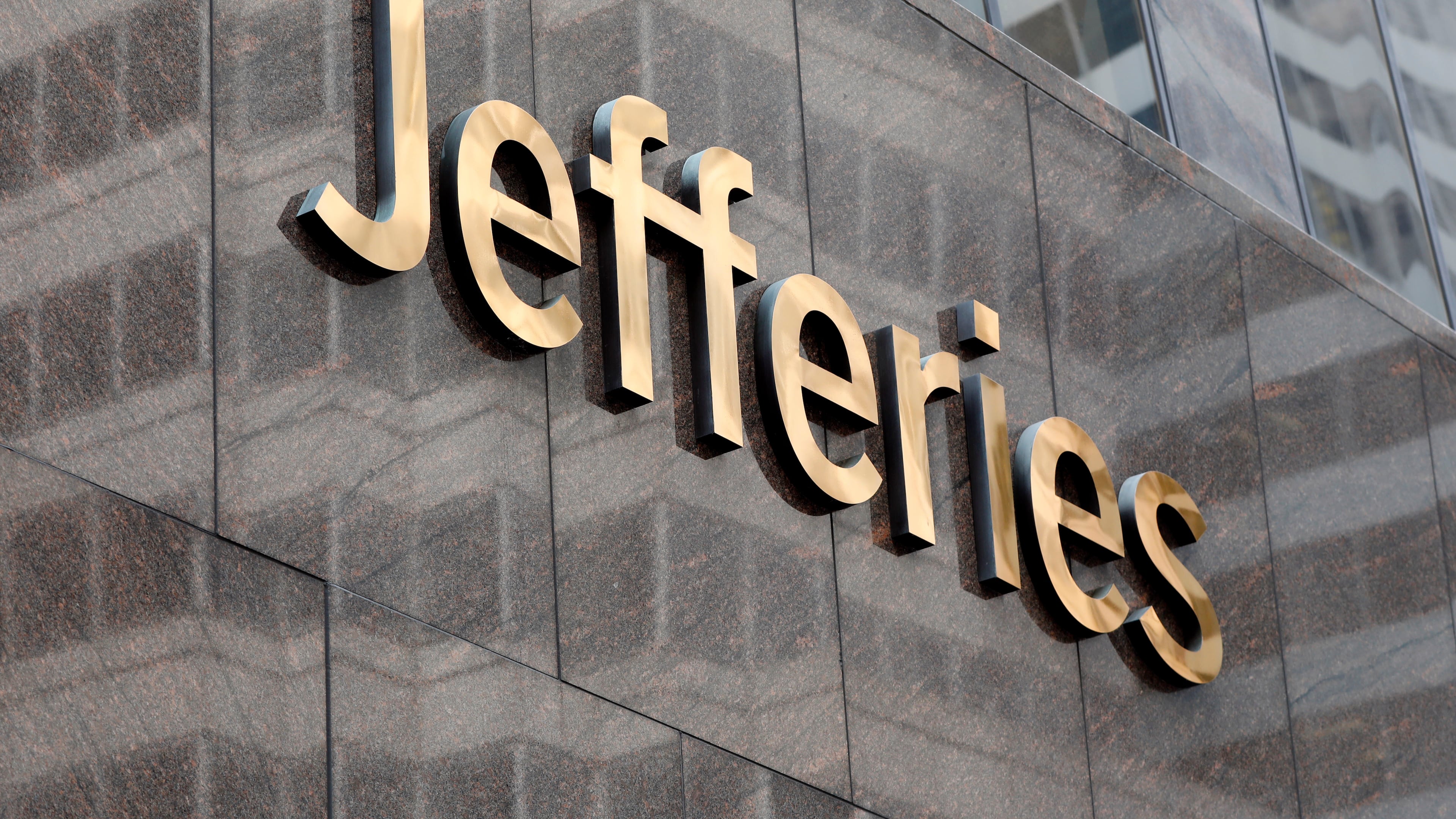 FILE - This May 23, 2019, file photo shows the logo for the Jefferies Financial Group in New York. (AP Photo/Richard Drew, File)