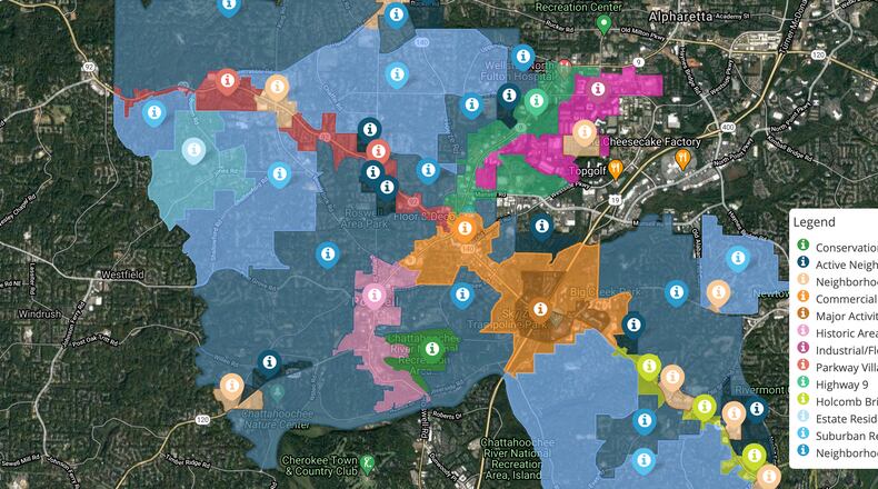 Roswell is seeking input on the city’s 2040 Comprehensive Plan in a third virtual community engagement event. The event includes a map activity and two surveys. (Courtesy City of Roswell)