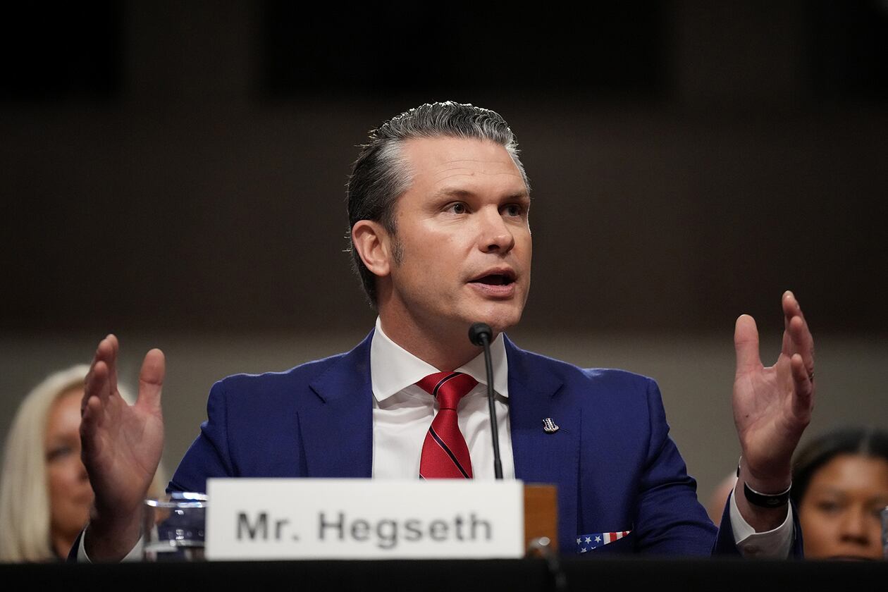 U.S. President-elect Donald Trump's nominee for Secretary of Defense Pete Hegseth testifies during his Senate Armed Services confirmation hearing on Capitol Hill on Jan. 14, 2025, in Washington, D.C. Hegseth, an Army veteran and the former host of “FOX & Friends Weekend” on FOX News will be the first of the incoming Trump administration’s nominees to face questions from Senators. (Andrew Harnik/Getty Images/TNS)