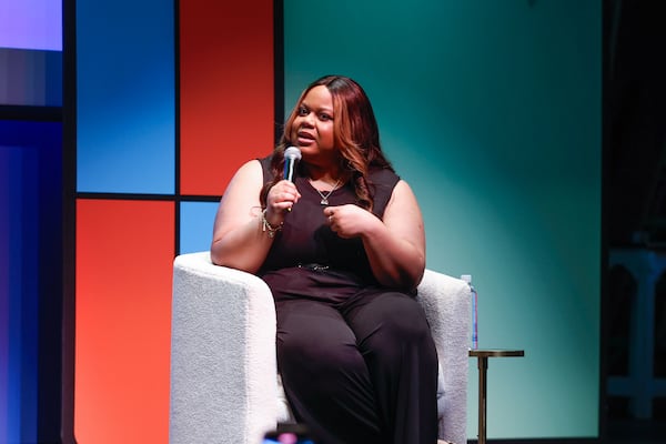 Internet personality Tareasa Johnson, known online as Reesa Teesa, participates on a storytelling panel during CultureCon on the campus of Clark Atlanta University in 2024. Johnson went viral after creating the 50-part TikTok series “Who TF Did I Marry” where she talks about her six-month marriage to a man she says was a pathological liar. (Natrice Miller/AJC)