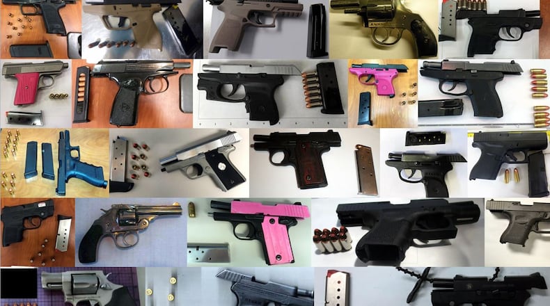 Guns caught at checkpoints. Source: TSA