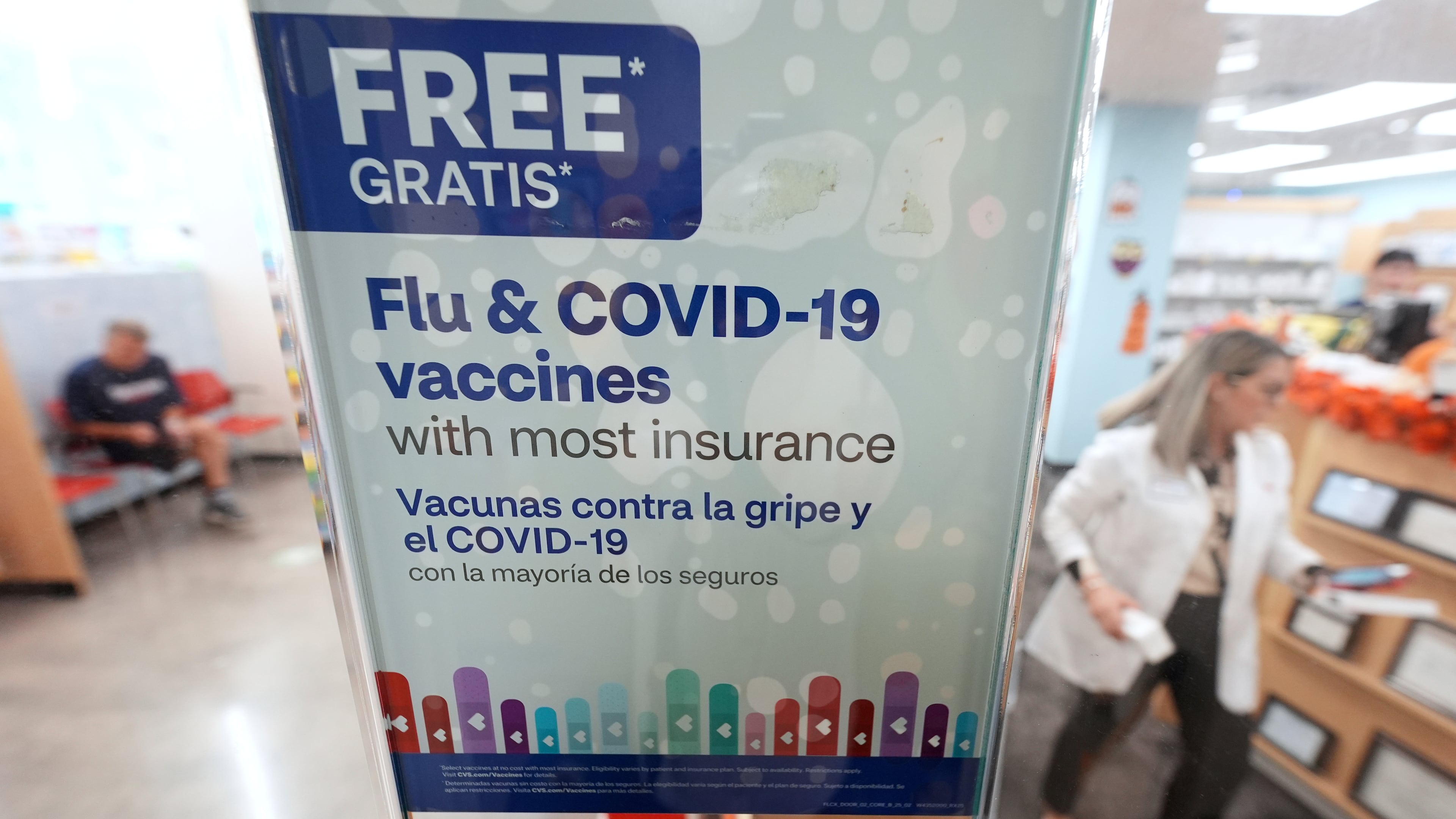 A sign advertises seasonal flu and COVID-19 vaccines at a CVS Pharmacy in Miami, Tuesday, Sept. 9, 2025. (Rebecca Blackwell/AP)