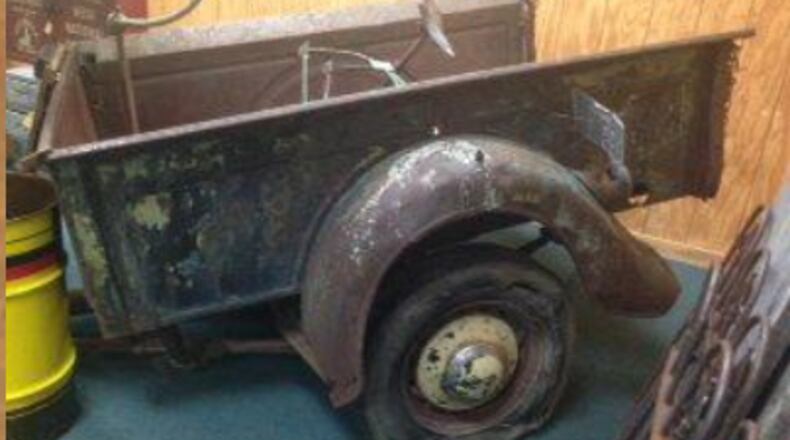 Movie and TV production types are regulars at Biggar Antiques, where the prop inventory includes this "rustic back end of a pickup truck." In Chamblee for over 40 years, Biggar Antiques is now looking to move to a new, bigger location in large part because of Georgia's robust filming industry. Photo from www.biggarantiques.com
