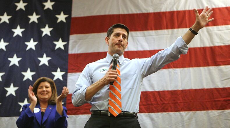 May 15, 2017, Atlanta: House Speaker Paul Ryan campaigns for Karen Handel in Georgia as the Obamacare repeal bill is debated in the Senate on Monday, May 15, 2017, in Atlanta. Curtis Compton/ccompton@ajc.com