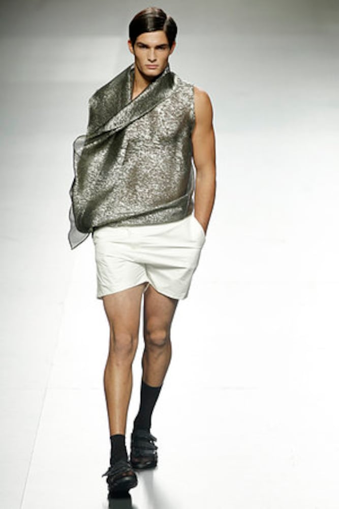 Men take the runway during Spain Fashion Week
