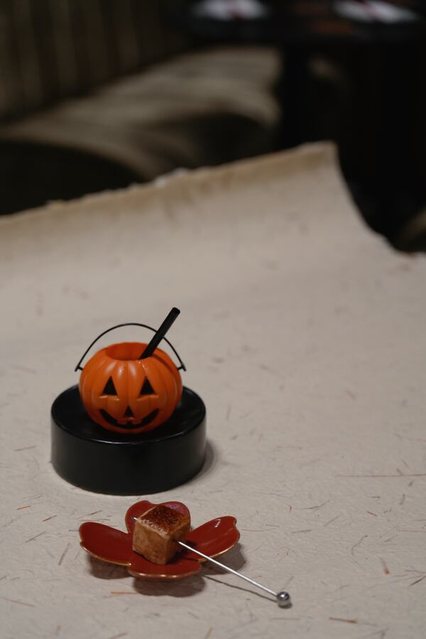 An ode to the Mounds candy bar at Lucky Star comes in a tiny jack-o'-lantern with a toasted marshmallow. (Courtesy of Lucky Star)