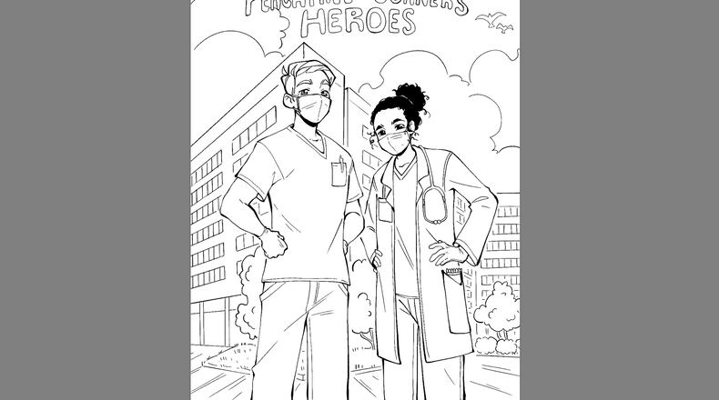 Peachtree Corners launches ‘Color Our Heroes’ art project for school-age children. (Courtesy Peachtree Corners)