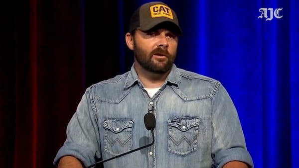Chuck Hand ran for Congress in 2024, where he stormed off the stage minutes into a televised Atlanta Press Club debate with opponent Wayne Johnson. (Georgia Public Broadcasting)