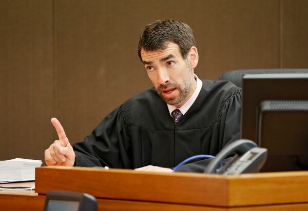 4/23/18 - Atlanta -  Fulton County Chief Judge Robert McBurney gives the jury an Allen charge, encouraging a deadlocked jury to reach a verdict, after jurors in the Claud "Tex" McIver trial say they "don't see a path" to overcome their differences on the defendant's intent for all but one of the five counts, including malice murder. The jury resumed their fifth day of deliberations this morning during the Tex McIver murder trial at the Fulton County Courthouse.   Bob Andres bandres@ajc.com